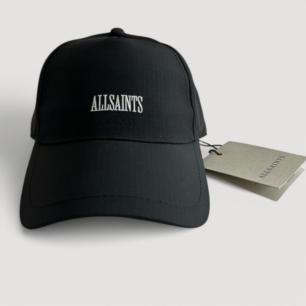 NWT ALL SAINTS black Embroidered Baseball cap